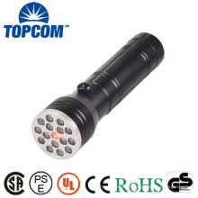 3-em-1 alumínio laser UV LED lanterna com coldre de nylon